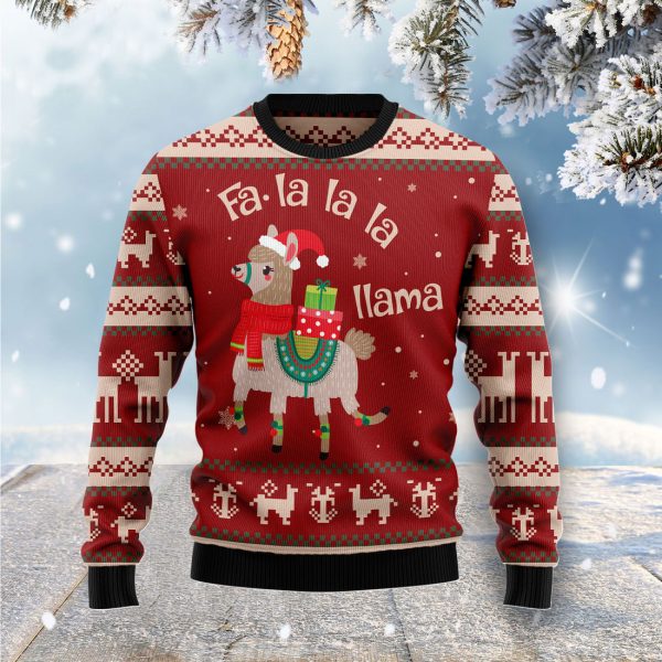 Fa-La-La-Llama Ugly Christmas Sweate Jezsport.com