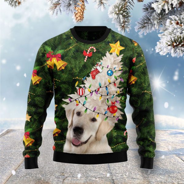 Labrador Retriever Noel Tree Ugly Christmas Sweater Jezsport.com