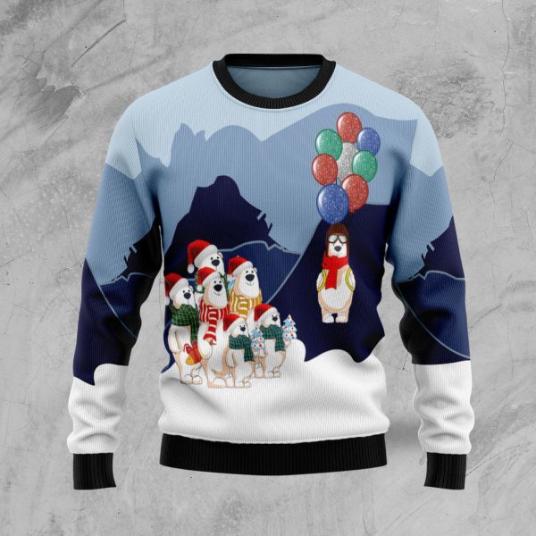 Polar Bear Balloon Ugly Christmas Sweater, Christmas Gift Jezsport.com