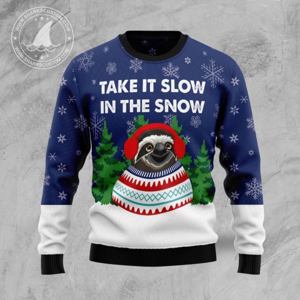 Sloth Take It Slow Ugly Christmas Sweater, Christmas Gift Jezsport.com