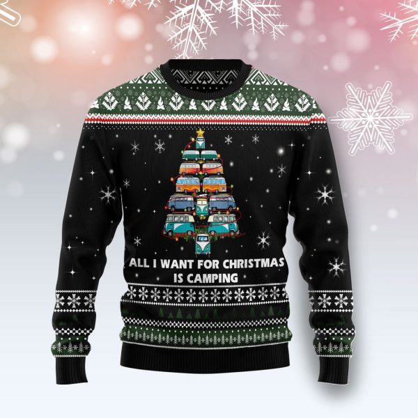 All I Want For Christmas Is Camping Ugly Christmas Sweater , Christmas Gift Jezsport.com