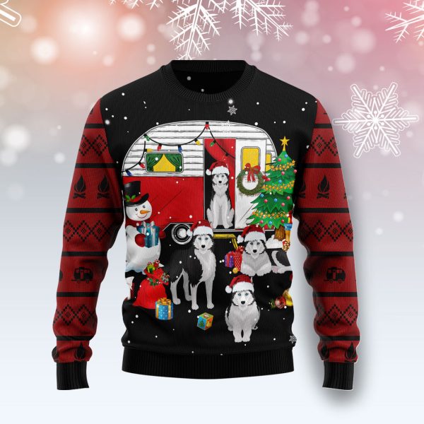 Camping Car And Siberian Husky - Ugly Christmas Sweater , Christmas Gift Jezsport.com