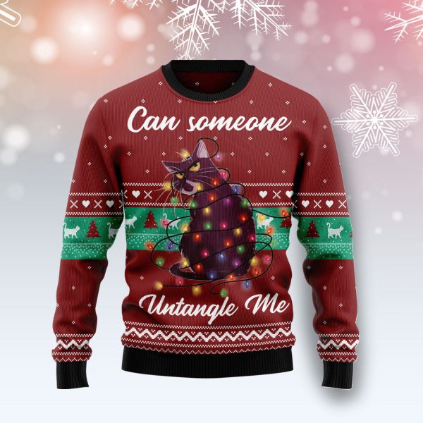 Can Someone Untangle Me Cat - Ugly Christmas Sweater , Christmas Gift Jezsport.com