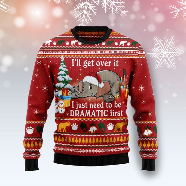 Elephant I ‘ll Get Over It Ugly Christmas Sweater Jezsport.com