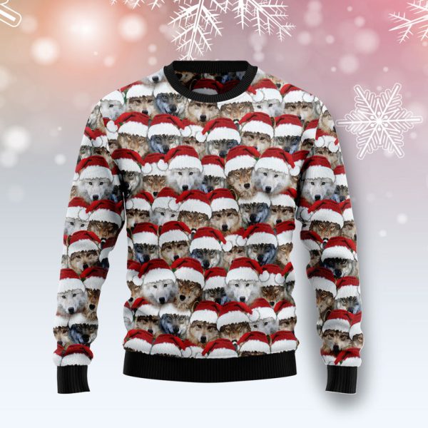 Santa Wolf Ugly Christmas Sweater Jezsport.com