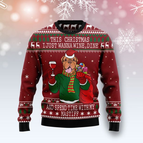 Spend Time With My Mastiff Ugly Christmas Sweater, Christmas Gift Jezsport.com