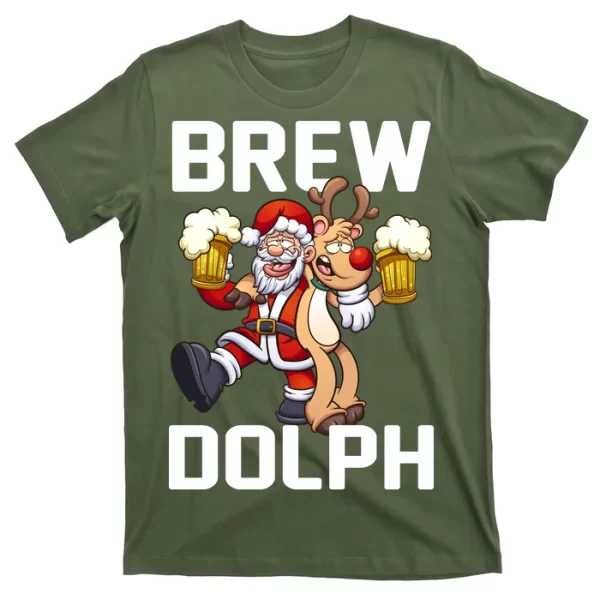 Brew Dolph Red Nose Reindeer T ShirtFor Men, Christmas Shirt For Girl Jezsport.com