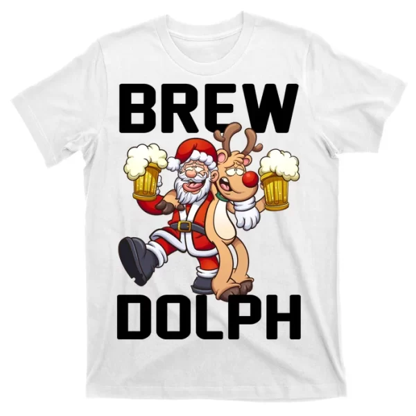 Brew Dolph Red Nose Reindeer T ShirtFor Men, Christmas Shirt For Girl Jezsport.com