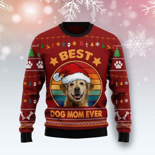 Golden Retriever Best Dog Mom Ever Ugly Christmas Sweater, Christmas Gift Jezsport.com