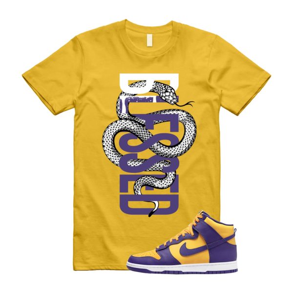 Dunk Lakers University Gold Court Purple High White T Shirt Match SNAKEBLS Jezsport.com