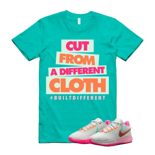 CLOTH T Shirt to match Lebron 20 Time Machine Barely Green Soft Pink Multi Color Teal Aqua  Jezsport.com