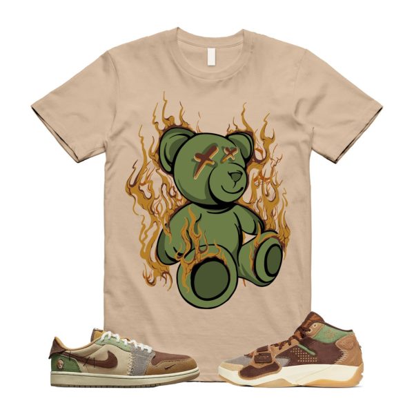 LIT T Shirt to match 1 Low OG Zion Williamson Voodoo Flax Muslin Fauna Brown Oil Green Sesame Moon Fossil 2 Jezsport.com