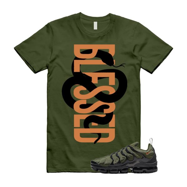 SNAKEBLS T Shirt to match Vapormax Plus Olive Green Orange Rough Uptempo Legion Foamposite 95 96 97 Sequoia Cargo Khaki Jezsport.com