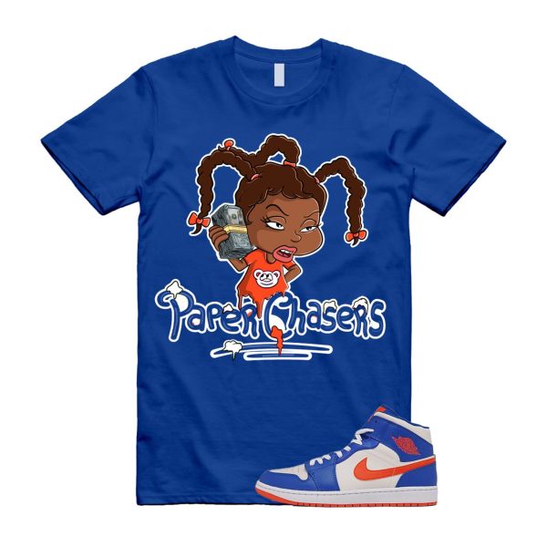 PC T Shirt to match Air 1 Mid Knicks Sail Game Royal Rush Orange Phantom White ,FD1029-400 Jezsport.com