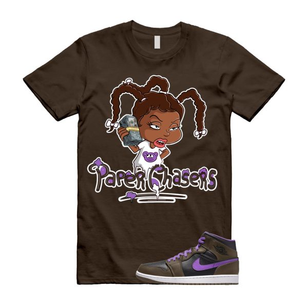 PC T Shirt to match Air 1 Mid Palomino Purple Mocha Wild Berry Black White Jezsport.com