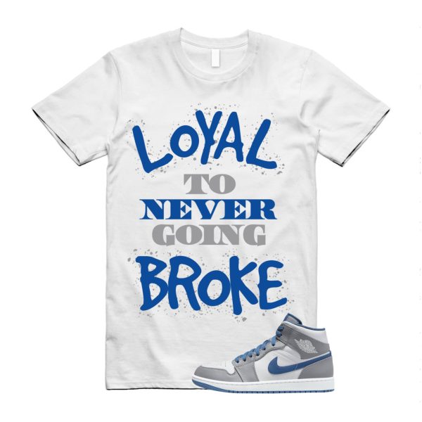 NB T Shirt to match Air 1 Mid True Blue Cement Grey White ,DQ8423-014 Jezsport.com