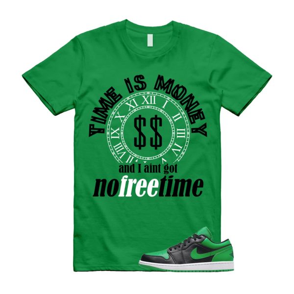 FREE TIME T Shirt to match Air J 1 Low Lucky Green Black White ,553558-065 Jezsport.com