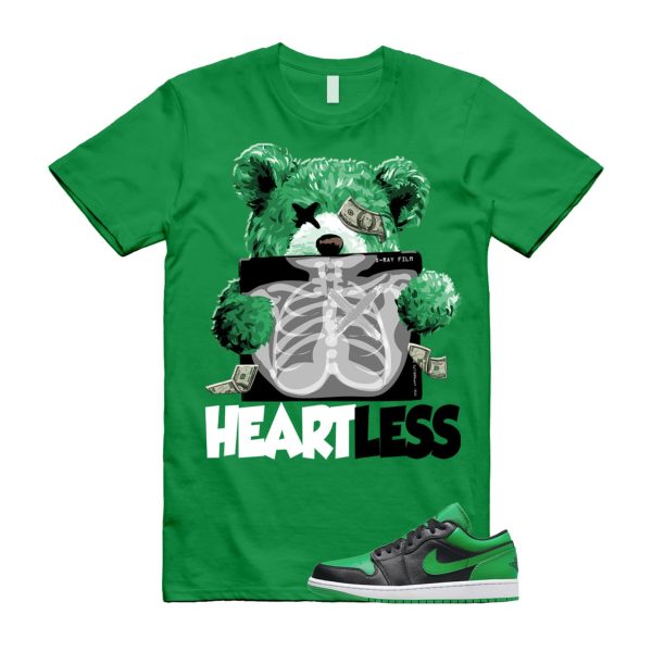 HEART T Shirt to match Air J 1 Low Lucky Green Black White ,553558-065 Jezsport.com