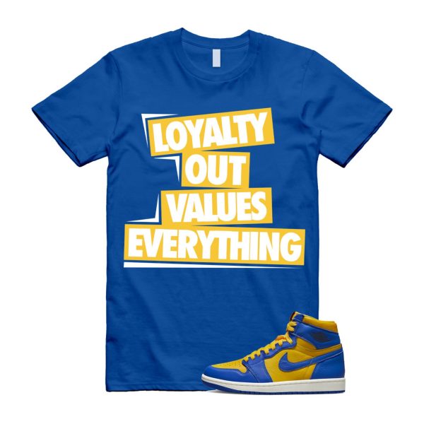 Reverse Laney 1 Game Royal Blue Air High OG WMNS Varsity Maize Sail Black Fire Red T Shirt Match LOVE ,FD2596-700 Jezsport.com