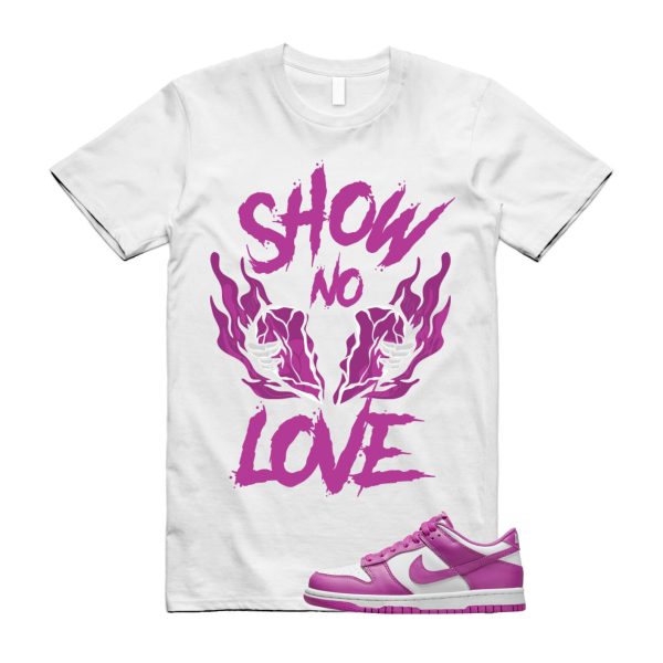 NOLOVE T Shirt to match N Dunk Low GS Active Fuchsia White Kids ,FJ0704-100 Jezsport.com