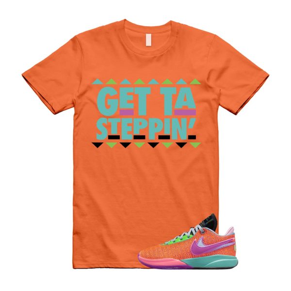 GET T Shirt to match N LeBron 20 Chosen 1 Total Orange Vivid Purple Green Strike Hot Punch Bright Mango Jezsport.com