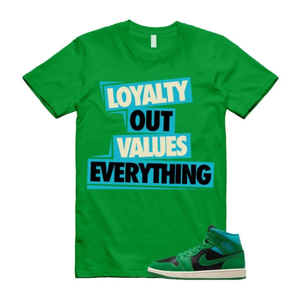 LOVE T Shirt to match Air J 1 Mid WMNS Lucky Green Black Aquatone ,BQ6472-033 Jezsport.com