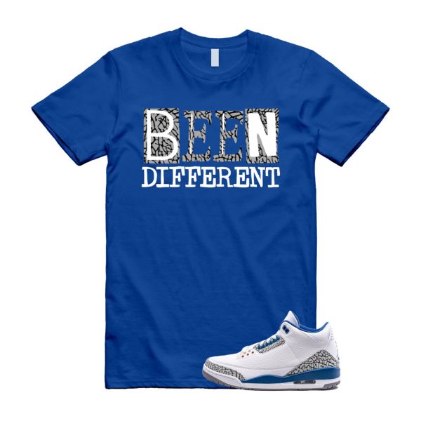 BEEN T Shirt to match Air J 3 Wizards White Metallic Copper True Blue Cement Grey ,CT8532-148 Jezsport.com