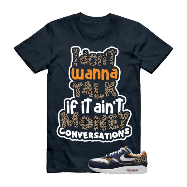 CONVO T Shirt to match N Air Max 1 Premium Denim Leopard Medium Blue White University Metallic Gold Picante Red Desert Ochre ,FJ4452-432 Jezsport.com