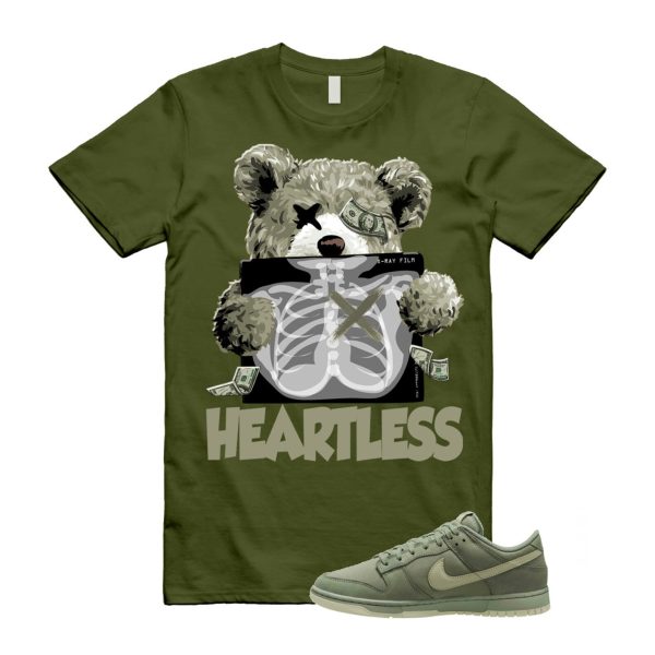 HEART T Shirt to match N Dunk Low Premium Oil Green Olive Aura Phantom ,FB8895-300 Jezsport.com