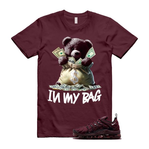 VaporMax Night Maroon Burgundy Cedar White Black Plus Air T Shirt Match BAG ,FN6850-681 Jezsport.com