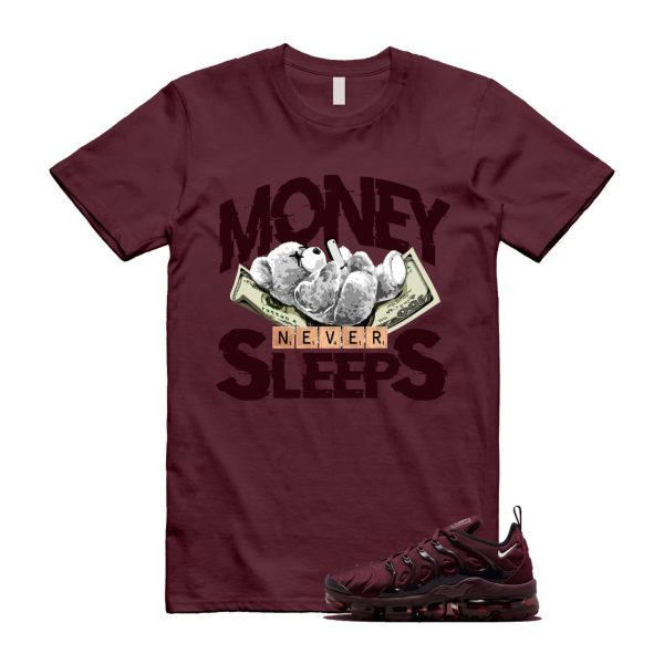 VaporMax Night Maroon Burgundy Cedar White Black Plus Air T Shirt Match MNS ,FN6850-681 Jezsport.com