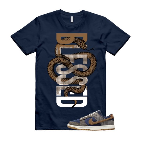 Dunk Tweed Midnight Navy Corduroy Ale Brown Pale Ivory T Shirt Match SNAKEBLS ,FQ8746-410 Jezsport.com