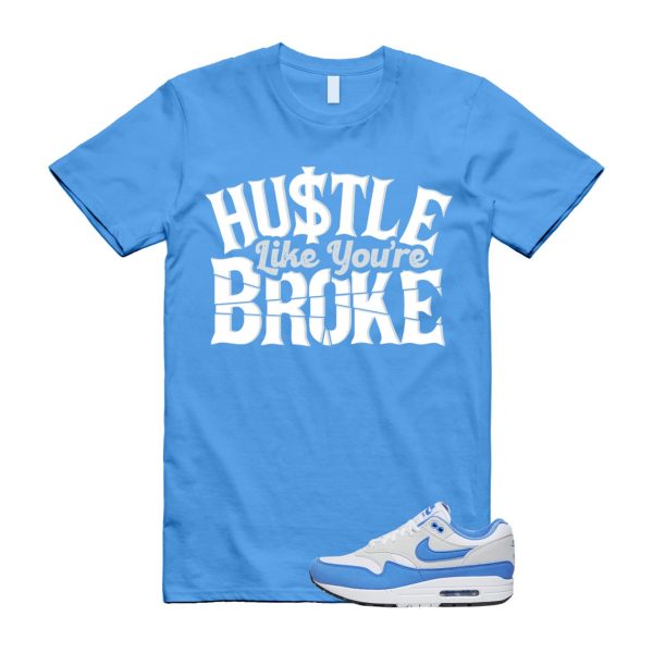 Air Max 1 University Blue White Photon Dust Black T Shirt Match BROKE ,Fd9082-103 Jezsport.com