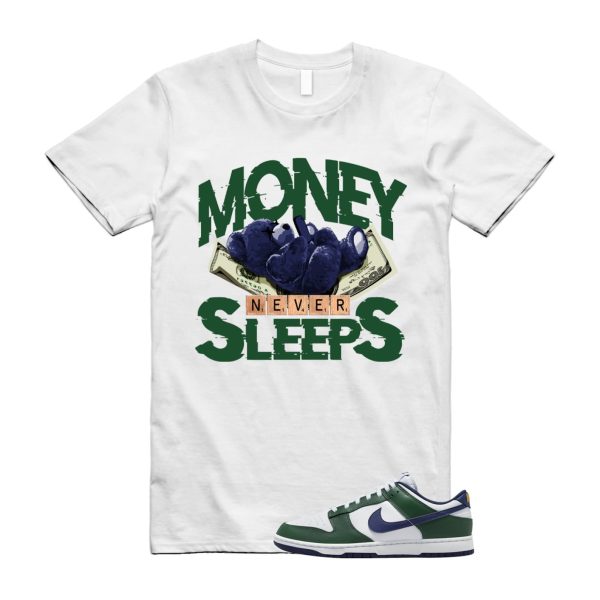 Dunk Fir Midnight Navy Low University Gold White T Shirt Match MNS Jezsport.com