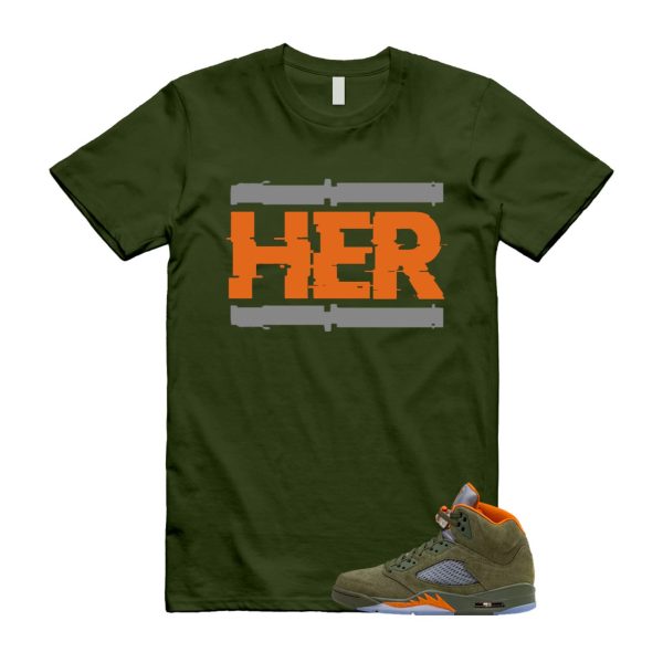 5 Olive Army Solar Orange Black Retro T Shirt Match HER, DD0587-308 Jezsport.com