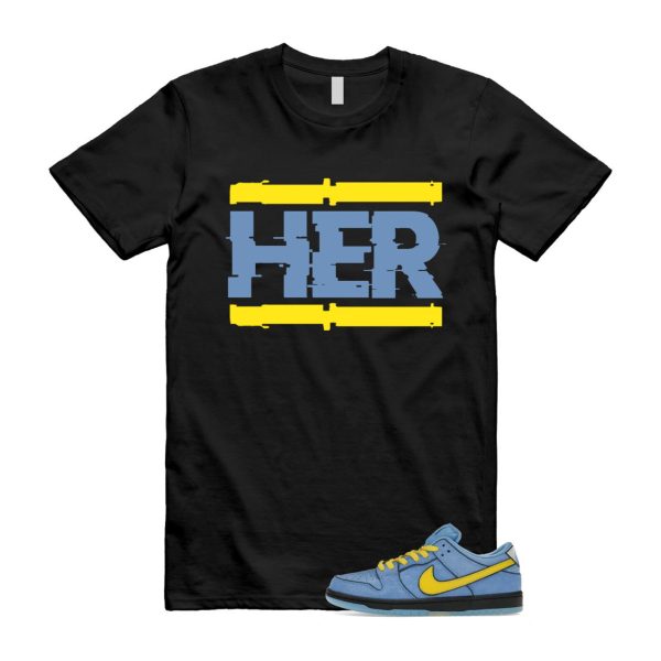 Dunk Bubbles The Power Girls Blue Chill Deep Royal Active Pink Yellow Black T Shirt Match HER ,FZ8833-400 Jezsport.com