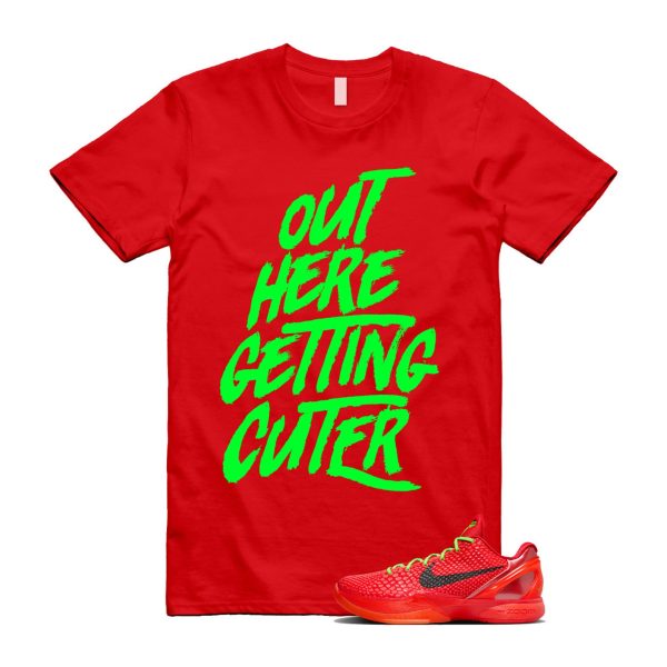 Reverse 6 Protro Bright Crimson Electric Green Black T Shirt Match CUTER ,FV4921-600 Jezsport.com