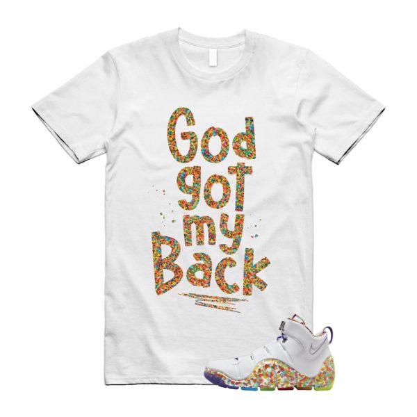 4 Fruity Pebbles True Red Mean Green Varsity Purple Lebron White T Shirt Match GOD, DQ9310-100 Jezsport.com