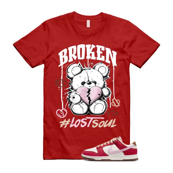 Dunk Bacon Low PRM Sport Red Sheen Sail Medium Brown White T Shirt Match BRLS ,FB7910-600 Jezsport.com