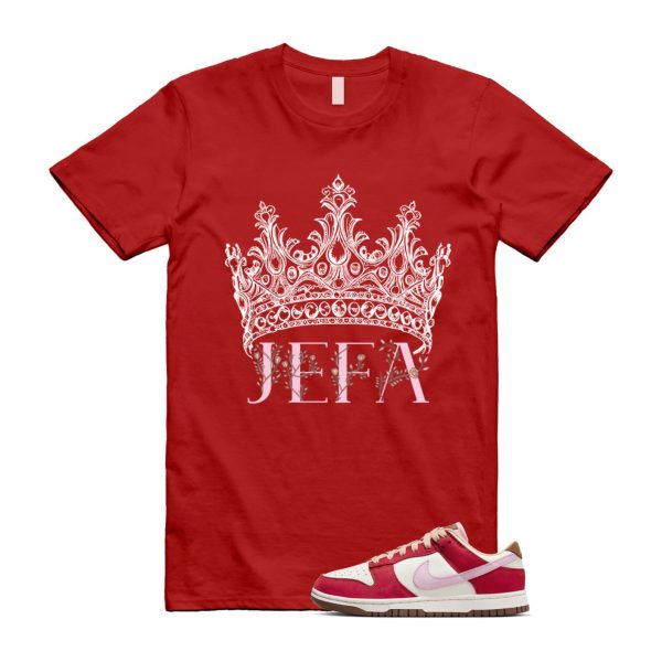 Dunk Bacon Low PRM Sport Red Sheen Sail Medium Brown White T Shirt Match JEFA ,FB7910-600 Jezsport.com