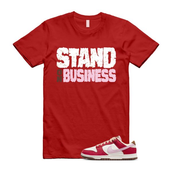 Dunk Bacon Low PRM Sport Red Sheen Sail Medium Brown White T Shirt Match SOB ,FB7910-600 Jezsport.com