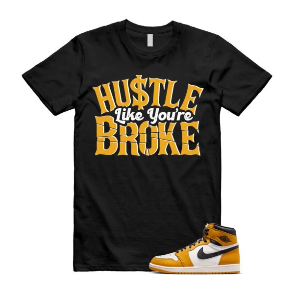 Ochre Yellow Black Sail White 1 Retro High OG T Shirt Match BROKE ,FD1437-701 Jezsport.com