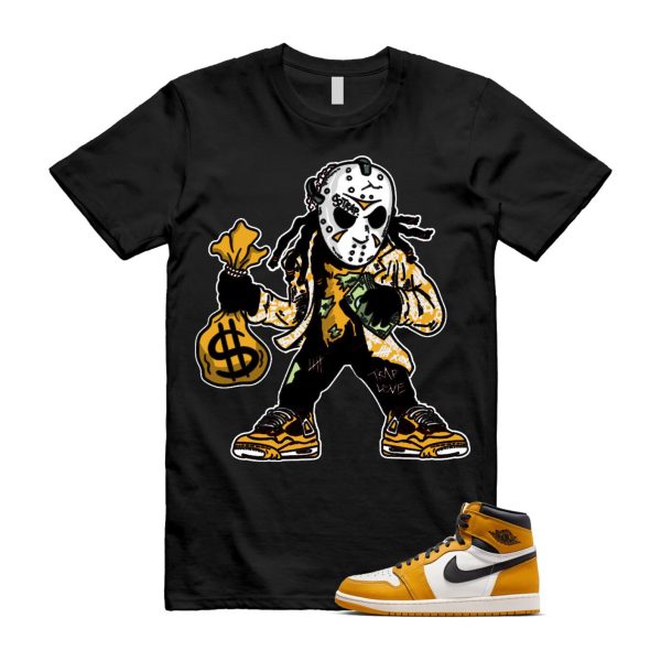 Ochre Yellow Black Sail White 1 Retro High OG T Shirt Match JASON ,FD1437-701 Jezsport.com