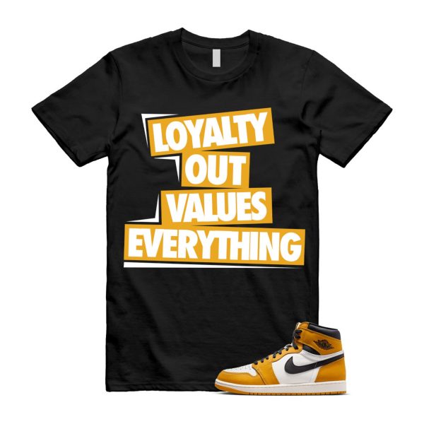 Ochre Yellow Black Sail White 1 Retro High OG T Shirt Match LOVE ,FD1437-701 Jezsport.com