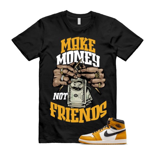 Ochre Yellow Black Sail White 1 Retro High OG T Shirt Match MM ,FD1437-701 Jezsport.com