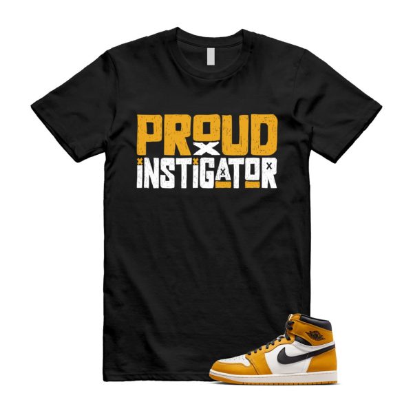 Ochre Yellow Black Sail White 1 Retro High OG T Shirt Match PROUD ,FD1437-701 Jezsport.com