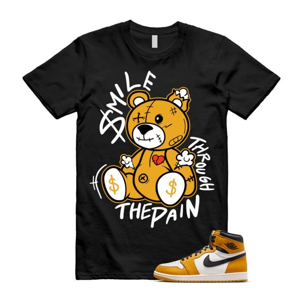 Ochre Yellow Black Sail White 1 Retro High OG T Shirt Match SM2 ,FD1437-701 Jezsport.com