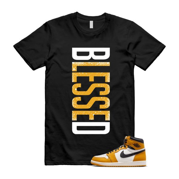 Ochre Yellow Black Sail White 1 Retro High OG T Shirt Match VERTBLS ,FD1437-701 Jezsport.com