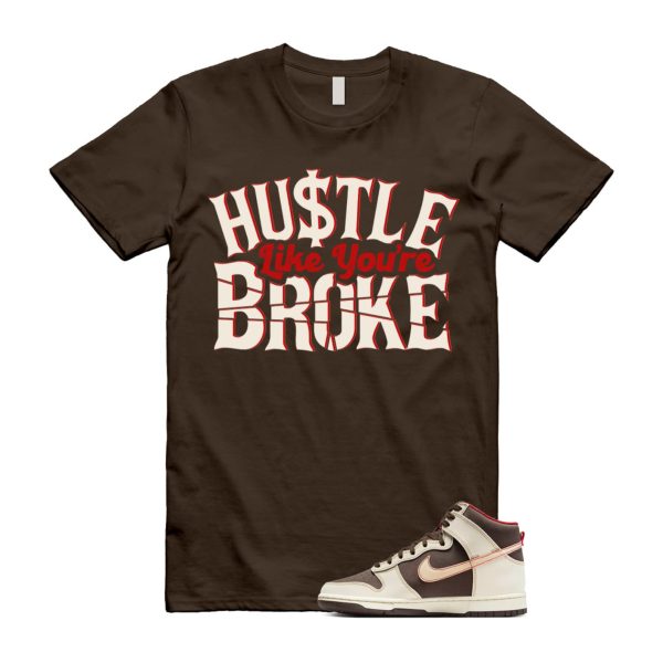 Dunk Baroque Brown Sesame Coconut Milk Mystic Red High T Shirt Match BROKE ,DB2179-200 Jezsport.com