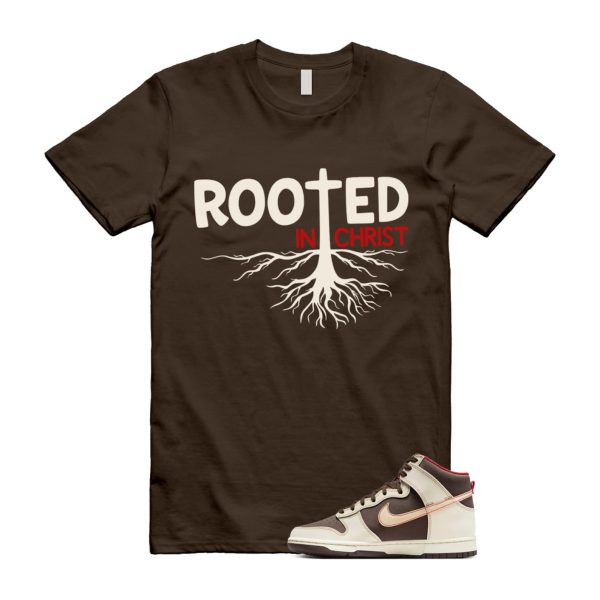 Dunk Baroque Brown Sesame Coconut Milk Mystic Red High T Shirt Match ROOTED ,DB2179-200 Jezsport.com